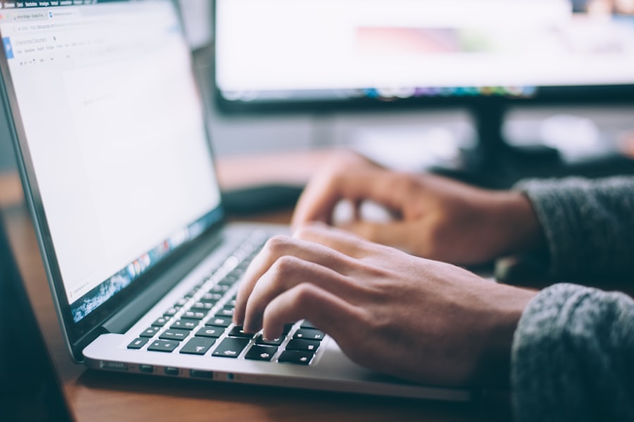 Registering online from a laptop